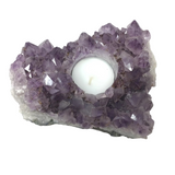Rose De France Amethyst Tealight Candle Holder - Large Crystals