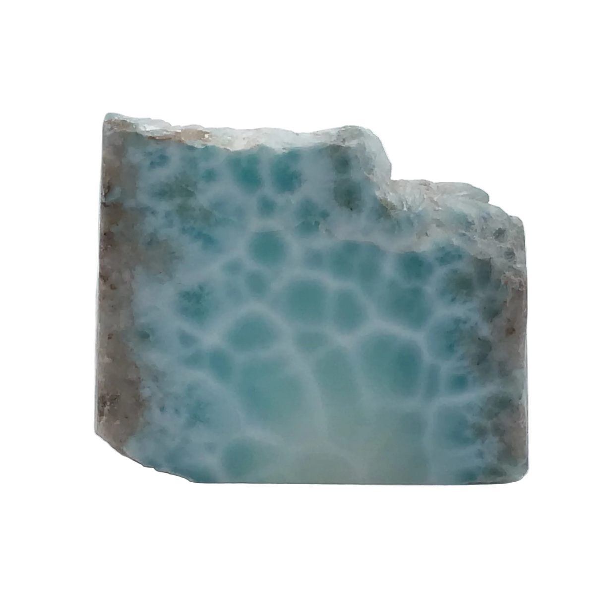 A+ Quality Larimar Slice on Lucite Easel - Single Side Polished