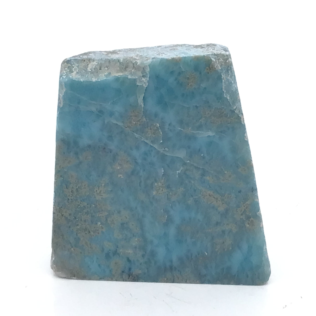 A+ Quality Larimar Slice on Lucite Easel - Single Side Polished