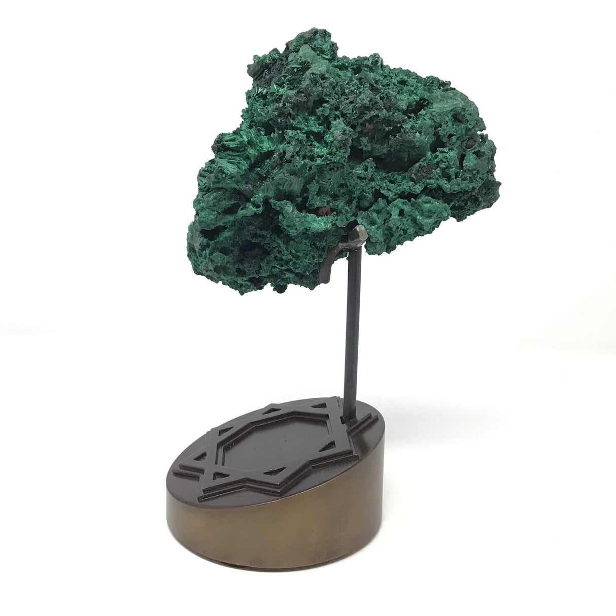 Chatoyant Malachite Cavern Specimen on Custom Octagram Star Stand