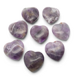Polished chevron amethyst puffy hearts with purple and white banding, baby size