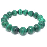 Genuine A+ Malachite Beaded Bracelet - 12mm Rounds