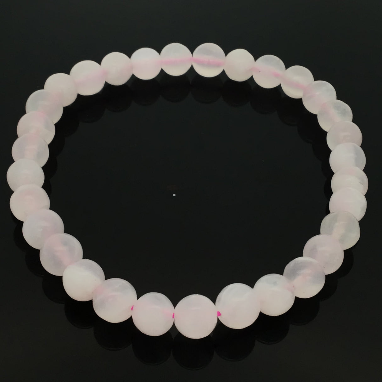 Pink Calcite Beaded Bracelet - 6mm Round