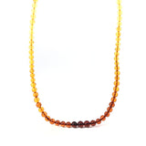 Ombre Honey to Cherry Amber Graduated Round Beaded Necklace 18" with Screw Clasp
