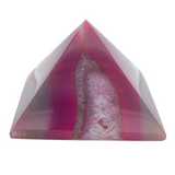Dye Agate & Quartz Pyramid Carving