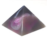 Dye Agate & Quartz Pyramid Carving