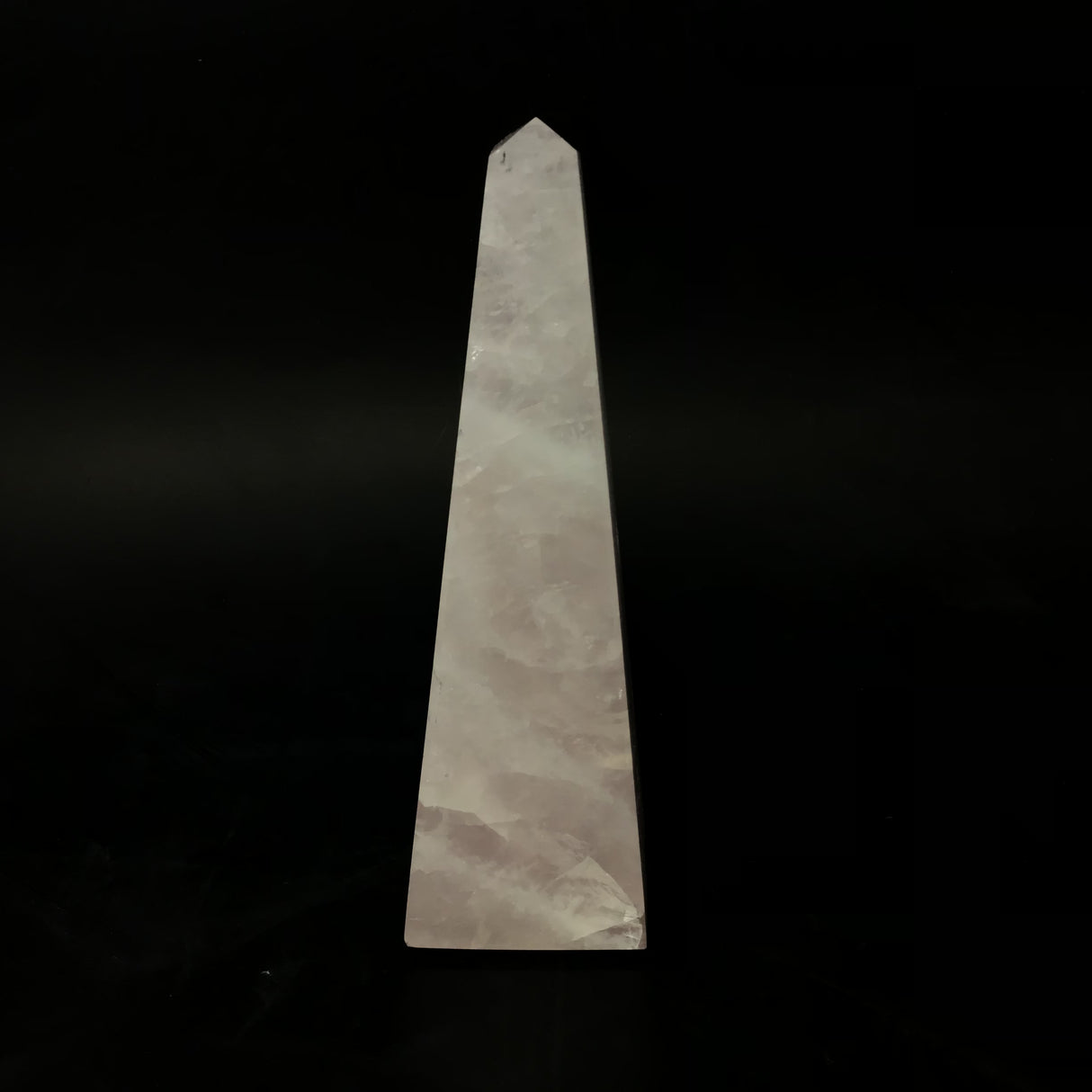 Rose Quartz Obelisk with Chevron Band