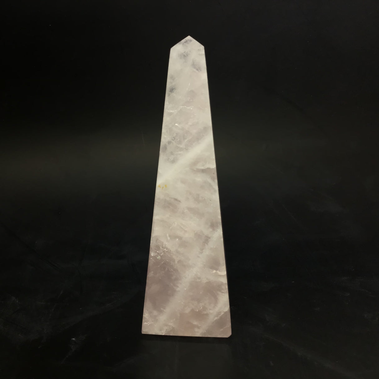 Rose Quartz Obelisk with Chevron Band