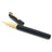 Matte black Muonionalusta meteorite pen with gold-tone ribbed grip, cap set aside and pennant inlay on clip