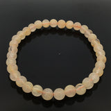 Golden Rutilated Quartz Beaded Bracelet - Milky Rounds
