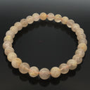 Golden Rutilated Quartz Beaded Bracelet - Milky Rounds