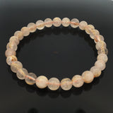 Golden Rutilated Quartz Beaded Bracelet - Milky Rounds
