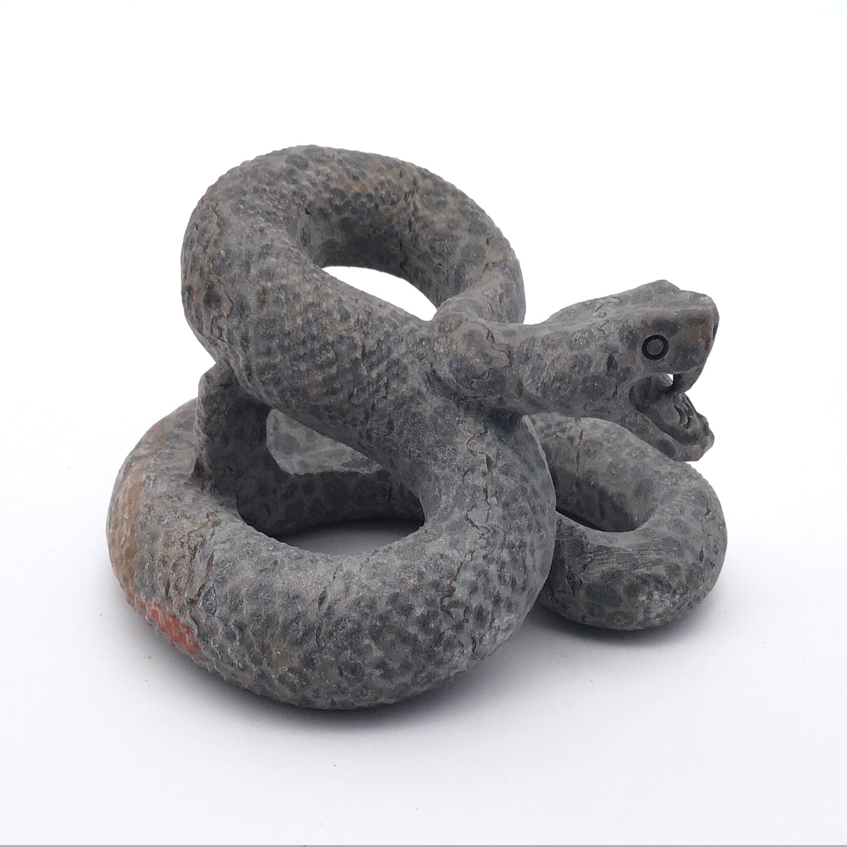 Leopard skin Jasper Ready to Strike Snake Carving