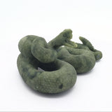 Green Hair Jasper In Defense Snake Carving
