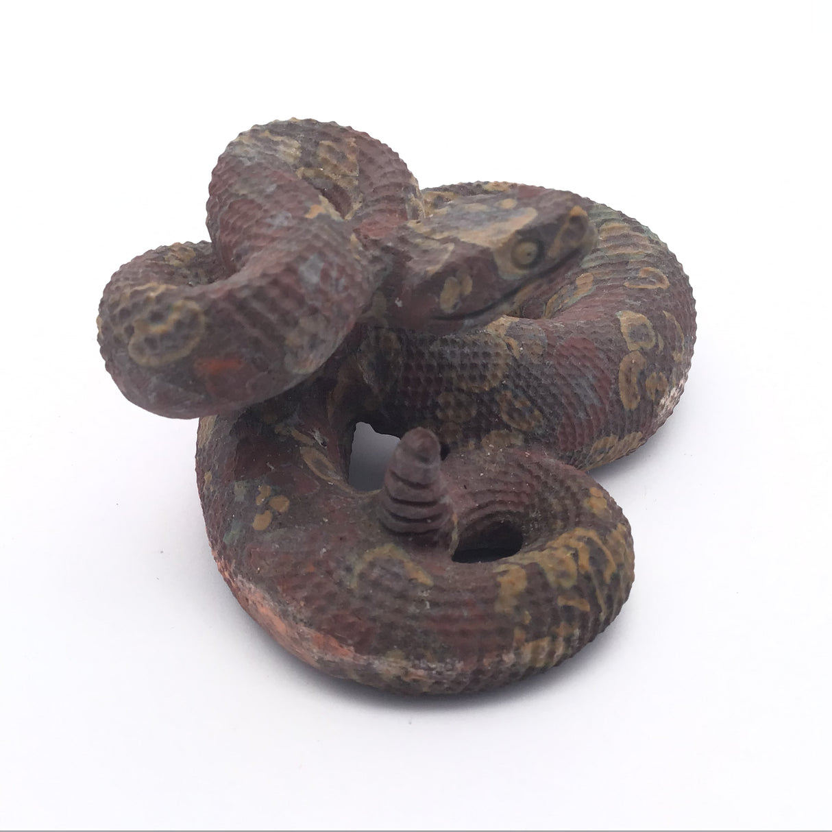 Red Rainforest Jasper Poised Snake Carving