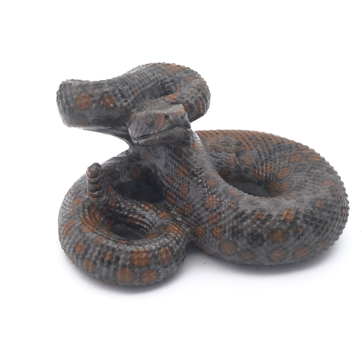 Polka Dot Jasper Poised Snake Carving