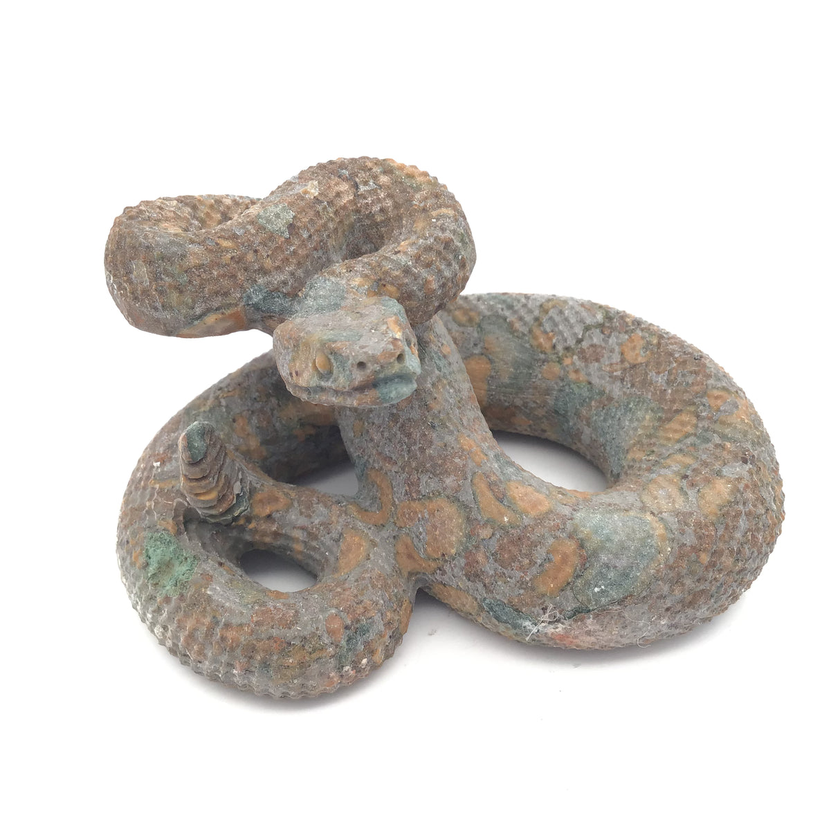 Rainforest Jasper Poised Snake Carving