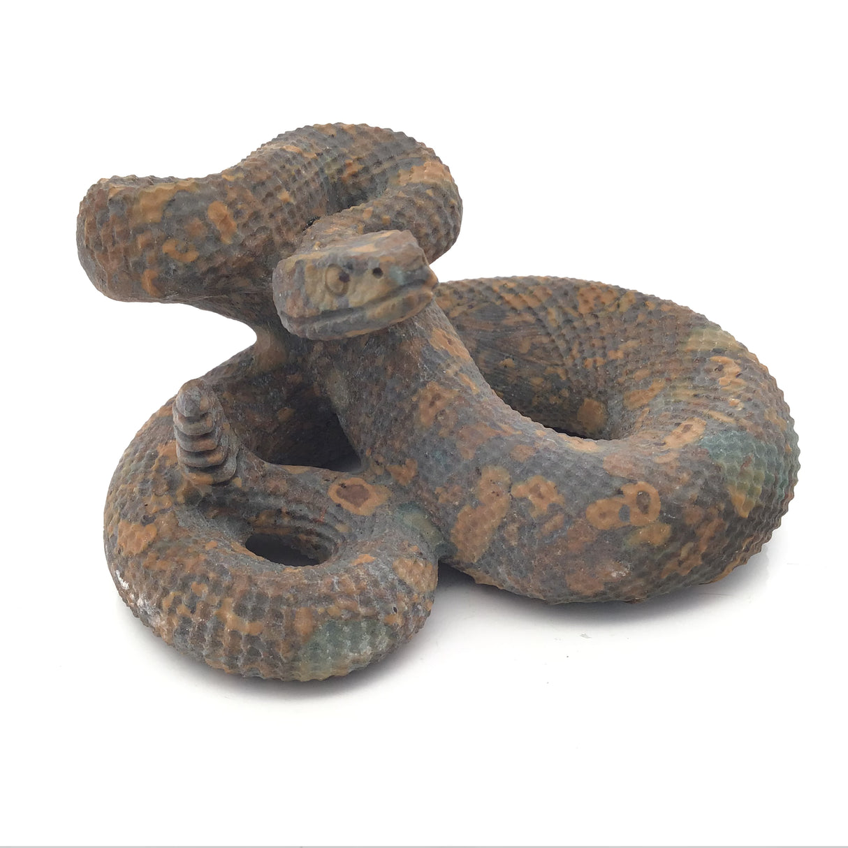 Rainforest Jasper Poised Snake Carving