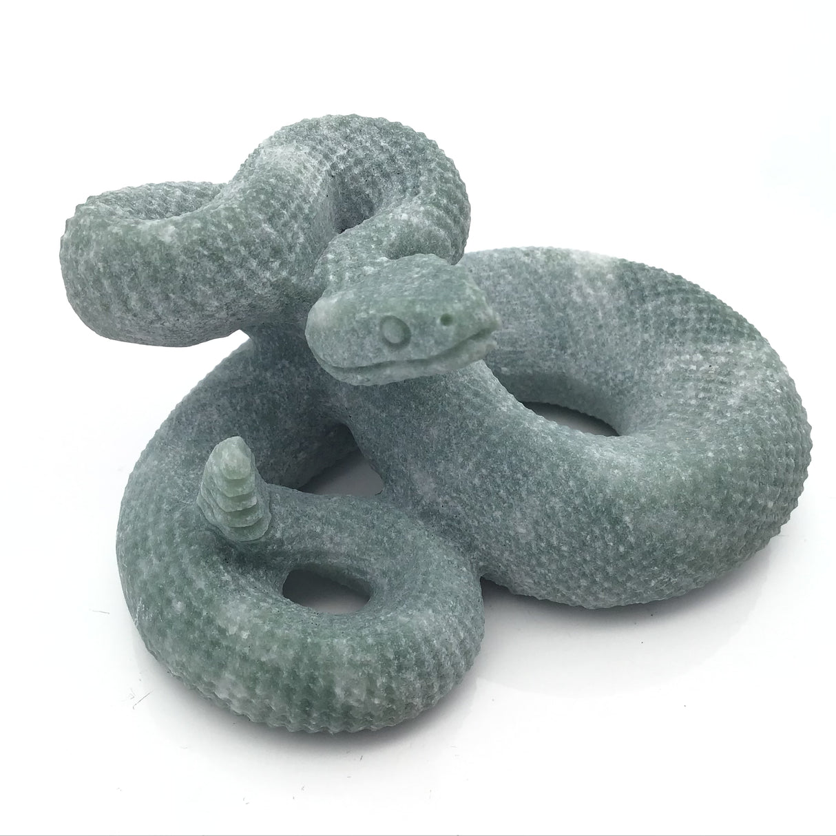 Aventurine Poised Snake Carving