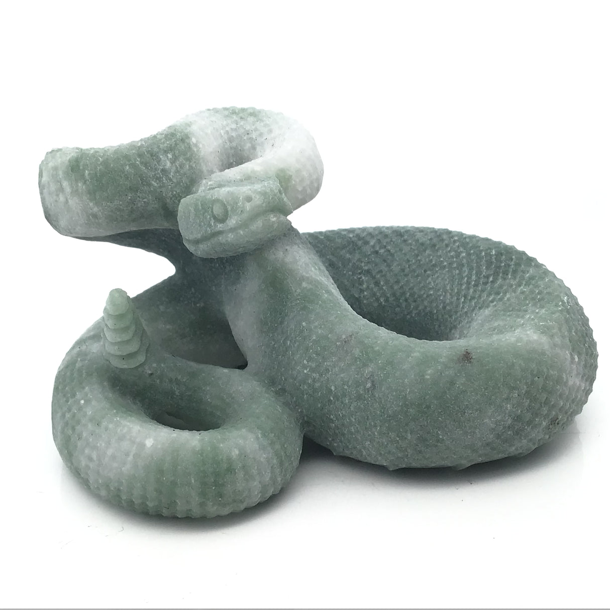 Aventurine Poised Snake Carving