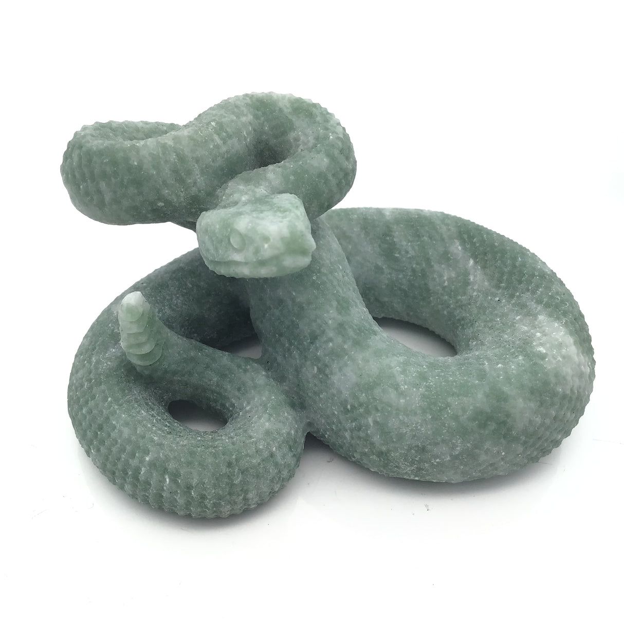 Aventurine Poised Snake Carving