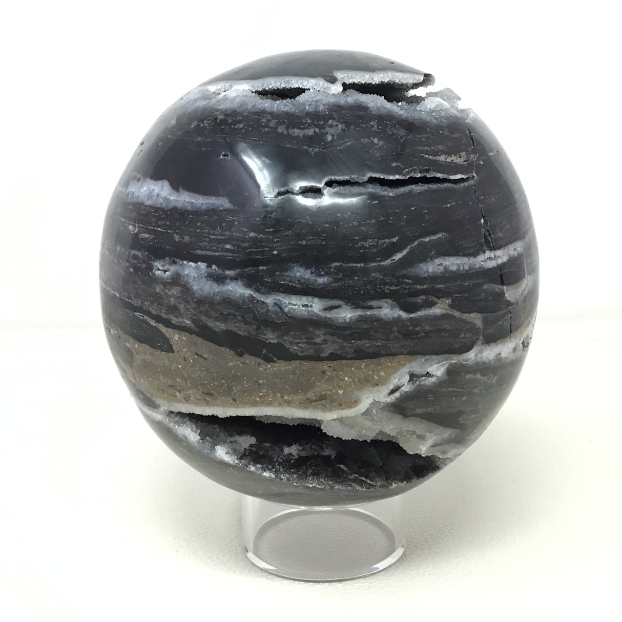 Sphalerite Sphere on Lucite Ring Stand - 5+"
