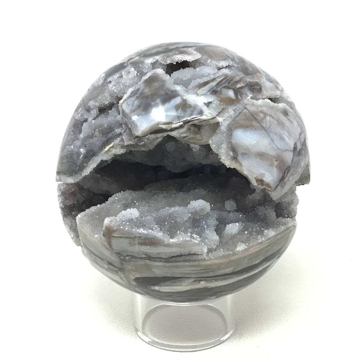 Sphalerite Sphere on Lucite Ring Stand - 4+"