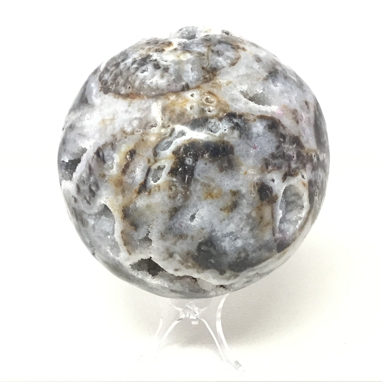 Sphalerite Sphere on Lucite Ring Stand - 3+"