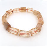 Citrine Rectangle Beaded Bracelet with Czech Glass Spacers