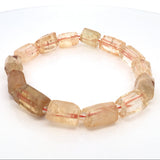 Citrine Rectangle Beaded Bracelet with Czech Glass Spacers