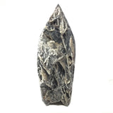 Statement Black Sphalerite Druze Geode Flame with Caverns and Stalactites