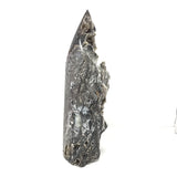 Statement Black Sphalerite Druze Geode Flame with Caverns and Stalactites