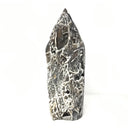 Statement Black Sphalerite Druze Geode Flame with Caverns and Stalactites