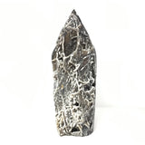 Statement Black Sphalerite Druze Geode Flame with Caverns and Stalactites