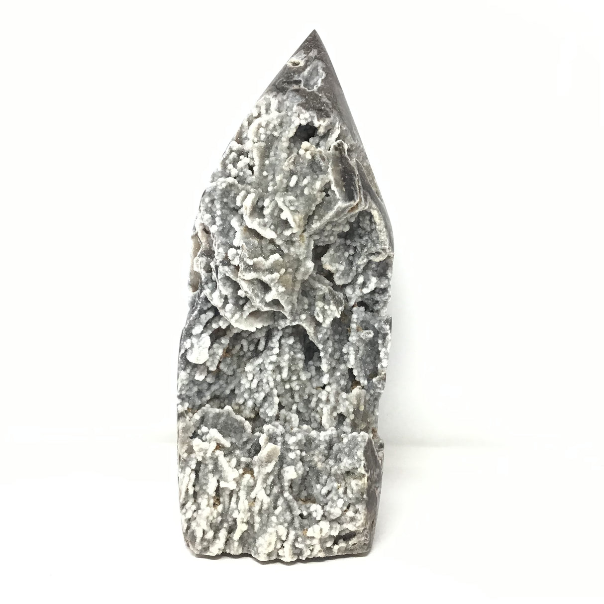 Statement Angel Aura Black Sphalerite Druze Geode Flame with Caverns and Stalactites