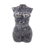 Chevron Amethyst Female Torso Carving - 10" with Pattern in Front