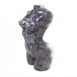 Chevron Amethyst Female Torso Carving - 10" with Pattern in Front