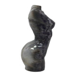Chevron Amethyst Female Torso Carving - 10" with Pattern in Front