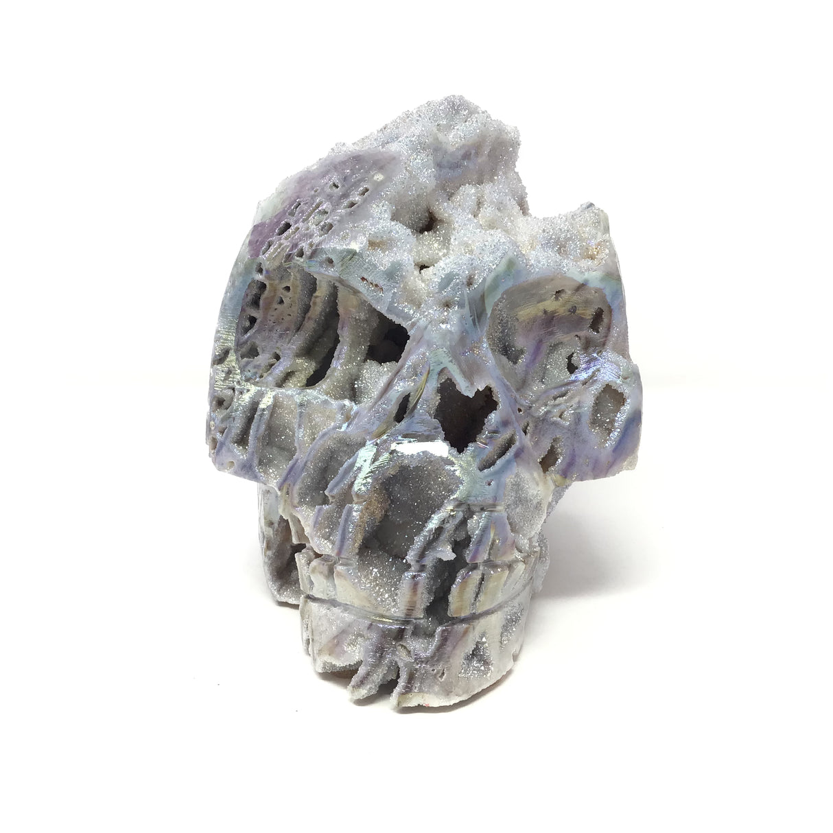 Angel Aura Sphalerite Skull Carving - Extra Druze Brain