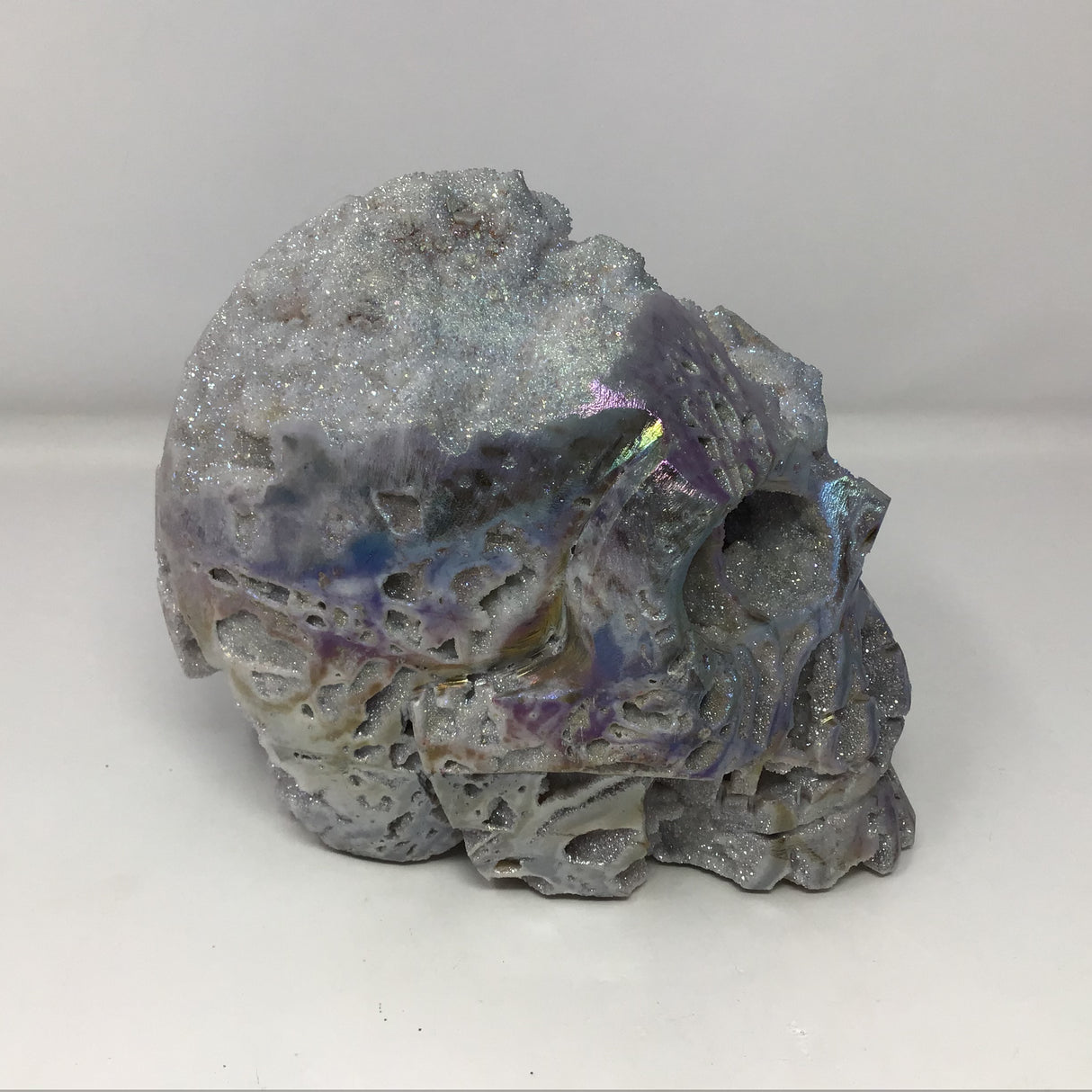 Angel Aura Sphalerite Skull Carving - Extra Druze Brain