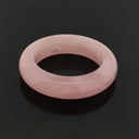 Rose Quartz Gemstone Ring - Solid Stone Carving