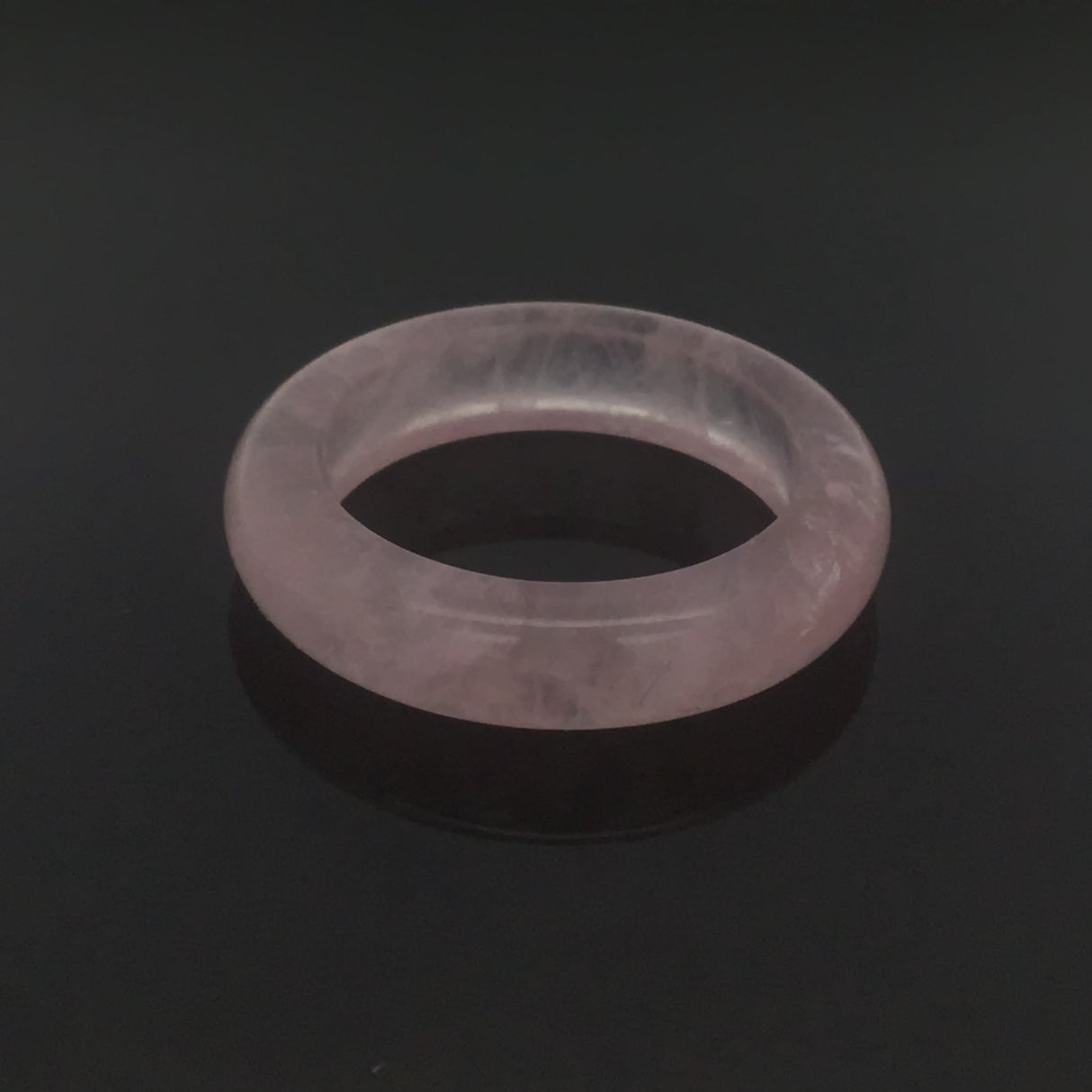 Rose Quartz Gemstone Ring - Solid Stone Carving