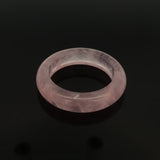 Rose Quartz Gemstone Ring - Solid Stone Carving