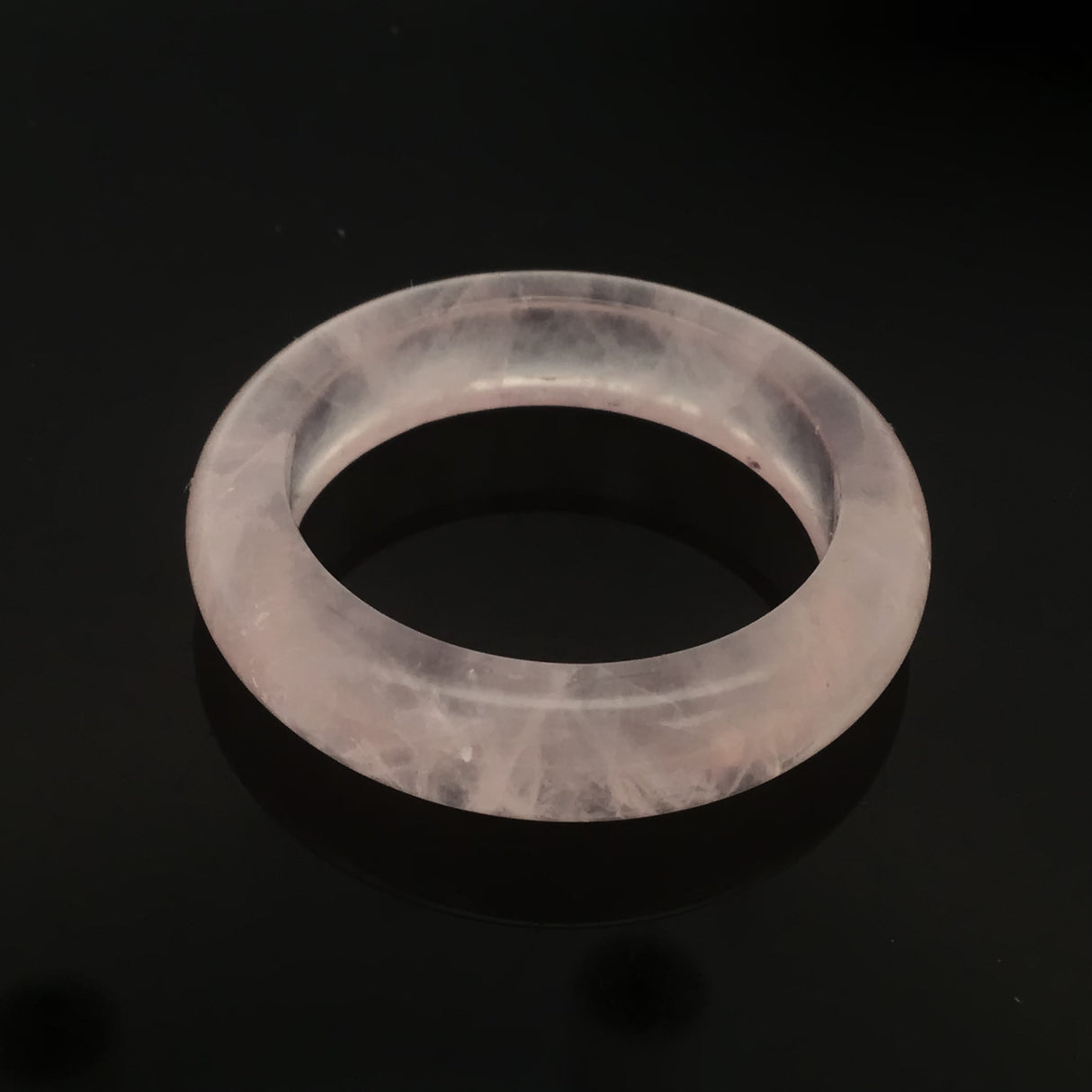 Rose Quartz Gemstone Ring - Solid Stone Carving