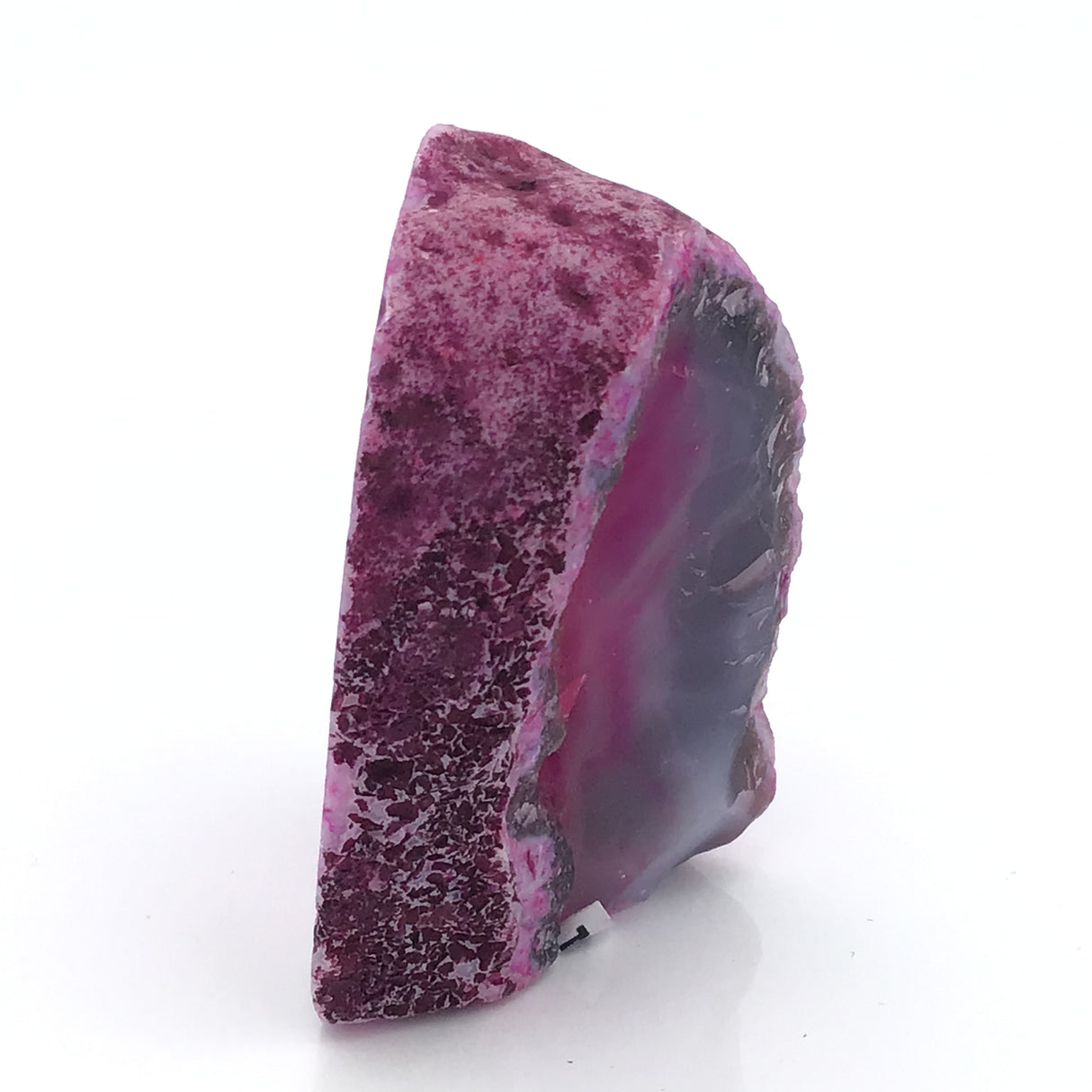 Dyed Agate Mini Geode End Cuts with Quartz and/or Druze Pockets - Cut Base