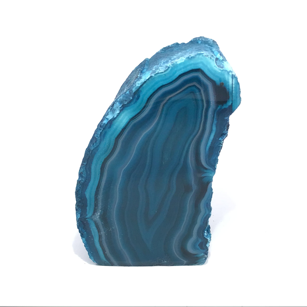 Dyed Agate Mini Geode End Cuts with Quartz and/or Druze Pockets - Cut Base