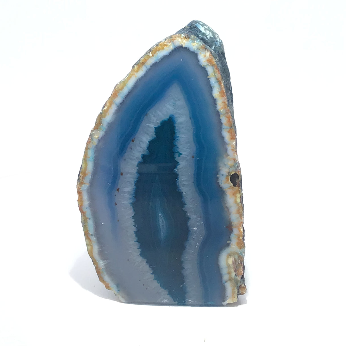 Dyed Agate Mini Geode End Cuts with Quartz and/or Druze Pockets - Cut Base