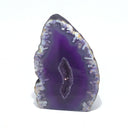 Dyed Agate Mini Geode End Cuts with Quartz and/or Druze Pockets - Cut Base