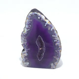 Dyed Agate Mini Geode End Cuts with Quartz and/or Druze Pockets - Cut Base