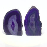 Dyed Agate Mini Geode End Cuts with Quartz and/or Druze Pockets - Cut Base